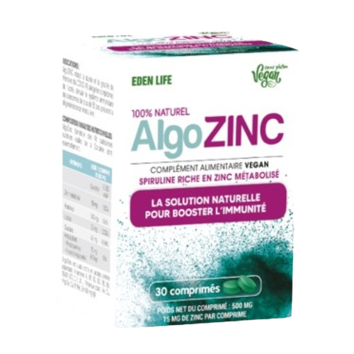 ALGOZINC – 30 Comprimés 500 mg- Spiruline - EDEN LIFE