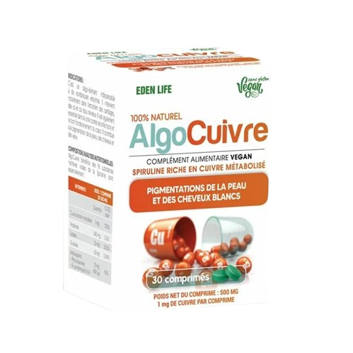 ALGOCUIVRE – 30 Comprimés 500 mg- Spiruline - EDEN LIFE