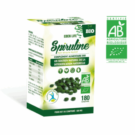 Spiruline - 180 Comprimés 0.5 mg- EDEN LIFE